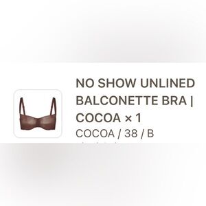 SKIMS Cocoa No Show Unlined Balconette Bra